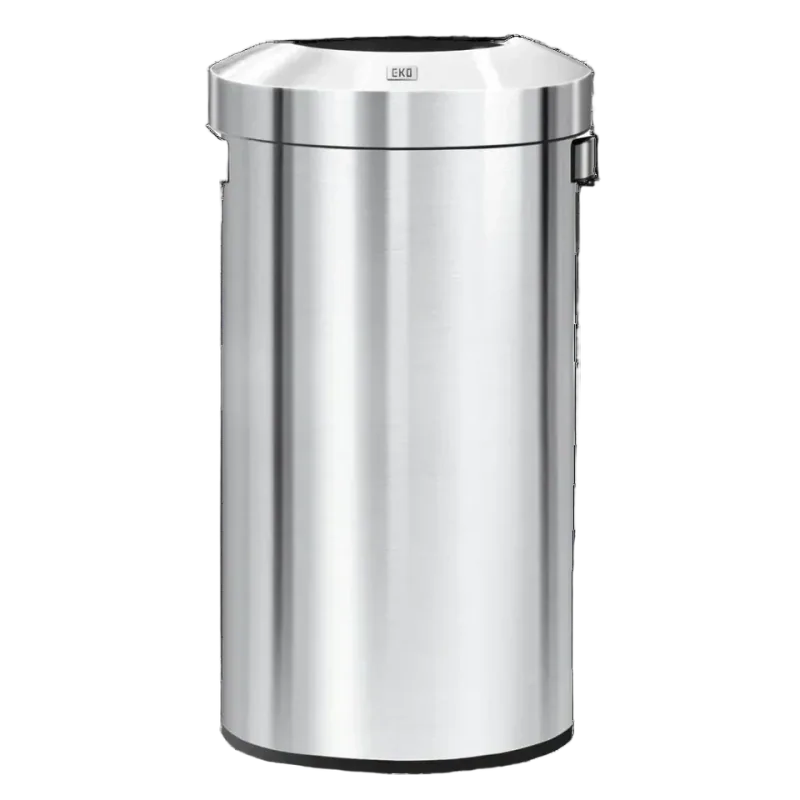 EKO 32-Gallon Round Stainless Steel Open-Top Trash Can
