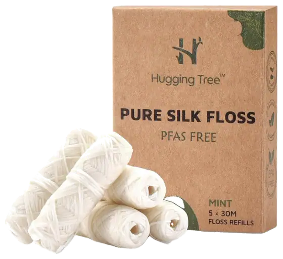 Hugging Tree Mint Silk Dental Floss Refills, 5 Pack
