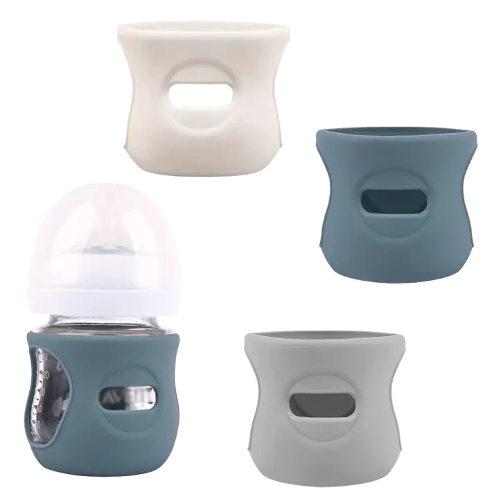 HUAKENER 3 Pack Silicone Sleeves for Avent Natural Glass Baby Bottles 4 oz