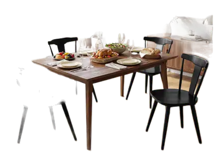 DUHOME Black Wood Wishbone Dining Chairs