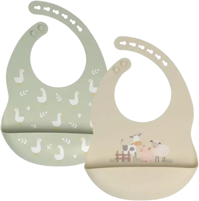 Little Rawr Silicone Baby Bib with Food Catcher