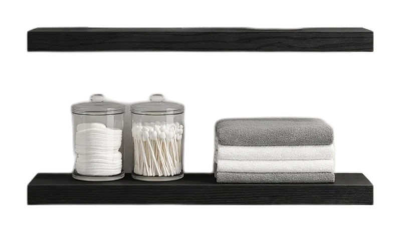 BGMG Solid Pine Wood Floating Wall Shelves