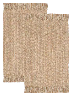 COTTON CRAFT Woven Cotton Area Rug (2 Pack)