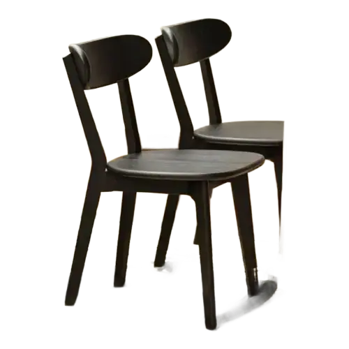 Wayshome Solid Oak Dining Chairs — Black