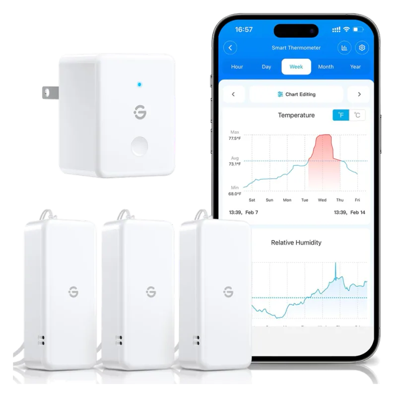 GoveeLife 2.0 Wi-Fi Hygrometer — Three Mini Sensors and Gateway
