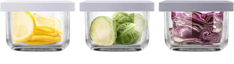 Comotomo Glass Baby Food Storage Containers with Silicone Lids