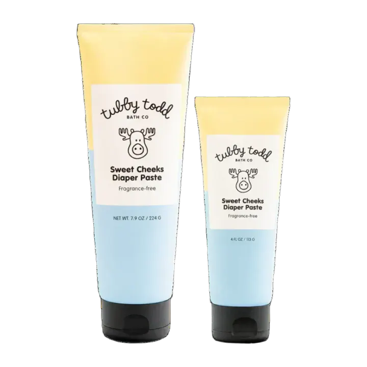 Tubby Todd Sweet Cheeks Diaper Paste, 4 oz and 7.9 oz, 2-Pack