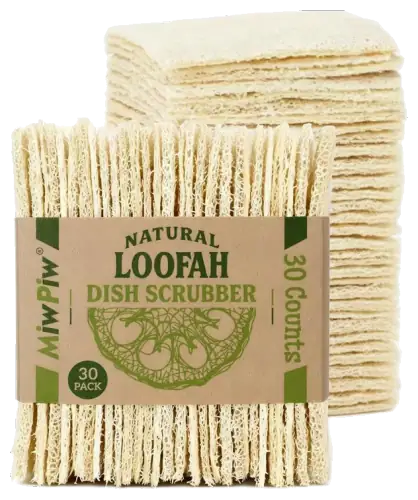 Miw Piw Layered Loofah Dish Scrubbers, 30-Pack