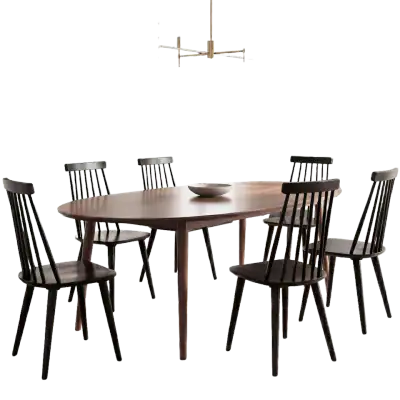 DUHOME Black Windsor Wooden Dining Chairs
