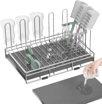 Stainless Steel Baby Bottle Drying Rack with Diatomaceous Stone