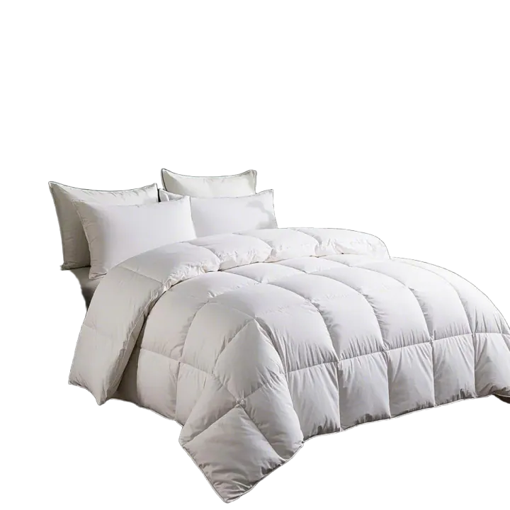 Serta Goose Feather Down Comforter, 100% Cotton Cover, Queen