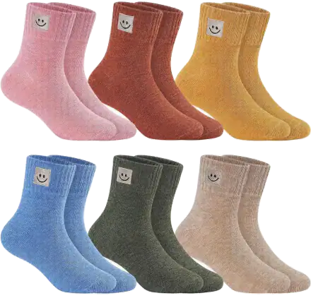 Saracat Cotton Ankle Socks — Multicolor A, 6 Pairs, M–L