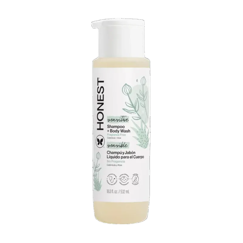 The Honest Company Sensitive Shampoo + Body Wash, 18 fl oz