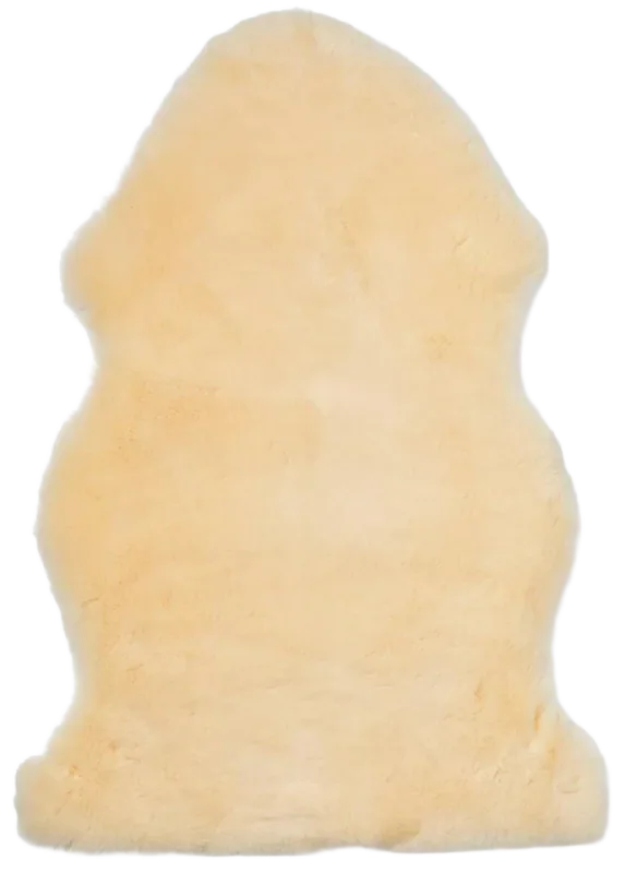 Nordic Sheep Natural-Yellow Baby Sheepskin Rug, 2 × 3.1 ft
