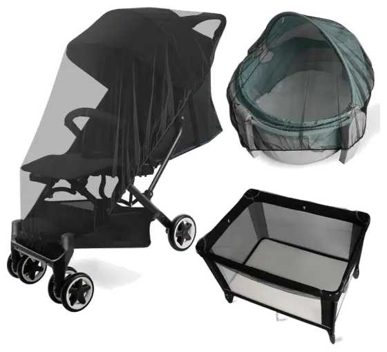 Magik & Kover Stroller Mosquito Nets, Black (2-Pack)