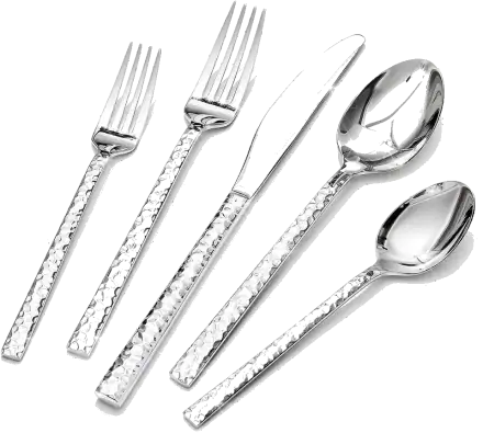 KINGSTONE 20-Piece 18/10 Stainless Steel Hammered Flatware Set