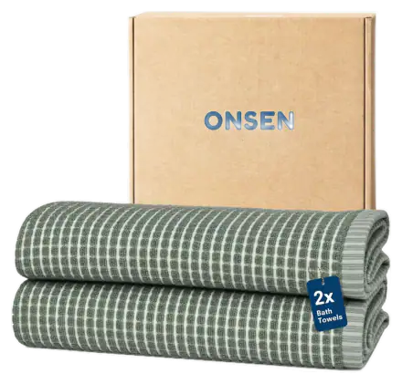 ONSEN Sculpted Terry Bath Towels, 100% American Cotton