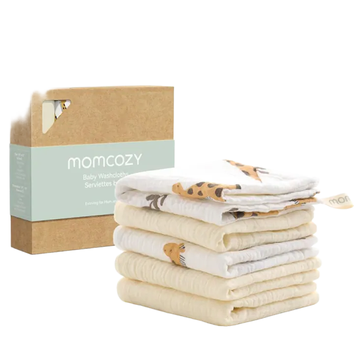 Momcozy Muslin Baby Washcloths, 100% Cotton