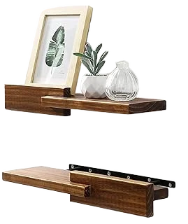 GRID FORTE 15-Inch Reversible Hardwood Floating Shelves — Walnut