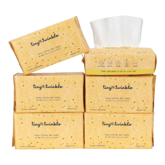 Tiny Twinkle 100% Cotton Dry Wipes for Baby