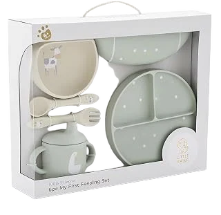 Little Rawr Silicone Baby Feeding Set — Green