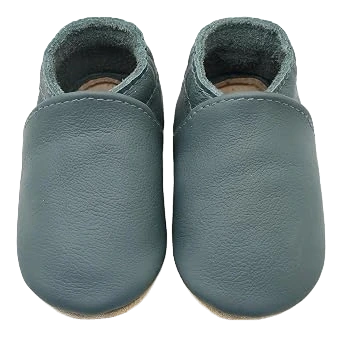 Aijoviko Leather Baby Booties — Dark Green, 12–18 Months