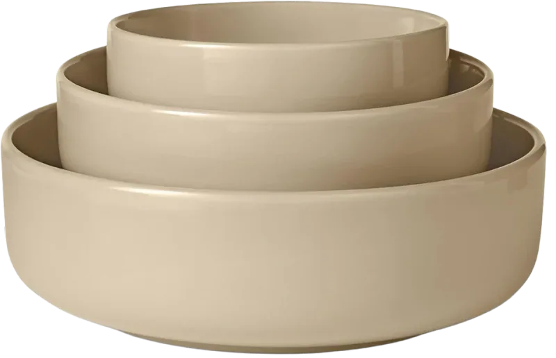 Amazon Basics Glazed Stoneware Serving Bowls (3-Piece)
