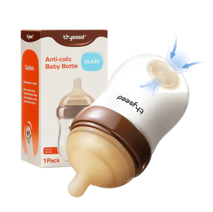Thyseed Anti-Colic Glass Baby Bottle