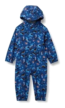 Amazon Essentials Stretch Rain Suit — Blue Dinos, Small