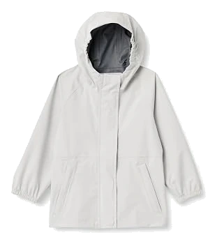 Amazon Essentials Stretch Rain Jacket — White, Small