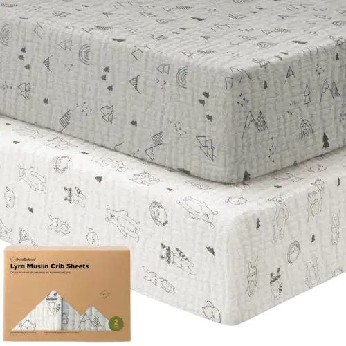 KeaBabies Cotton Muslin Crib Sheets