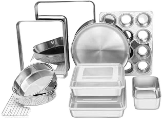 E-far 12-Piece Stainless Steel Bakeware Set