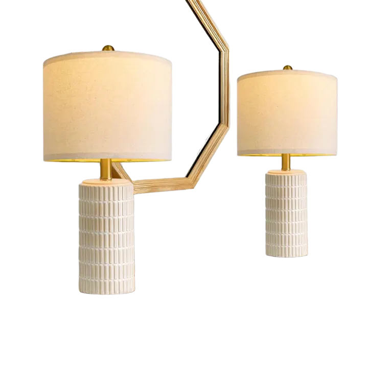 PoKat 20.75" Small Modern Ceramic Table Lamps Set of 2