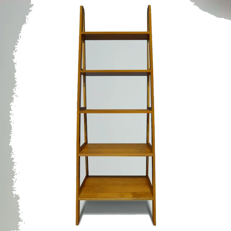 Casual Home 72-Inch Solid Wood 5-Shelf Ladder Bookcase — Chestnut