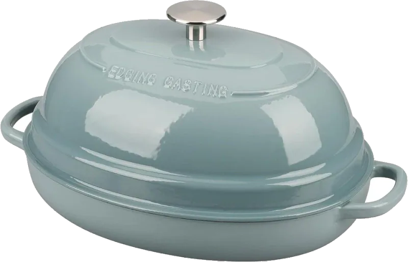EDGING CASTING 6-Qt Oval Enameled Cast Iron Dutch Oven — Seasalt