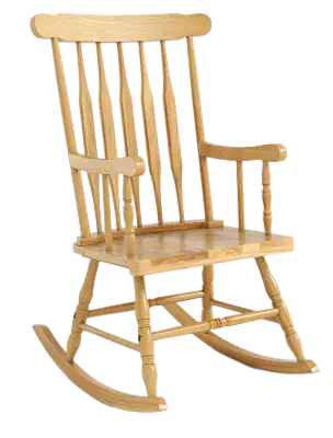 Tangkula Solid Rubberwood Patio Rocking Chair