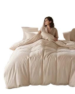 Bedsure PureWoven Organic Cotton Duvet Set, Linen Queen