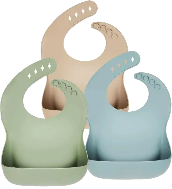 Eascrozn Silicone Baby Bib with Food Catcher Pocket