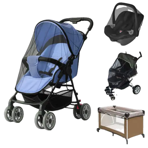 South to East Drawstring Stroller Mosquito Net, Black