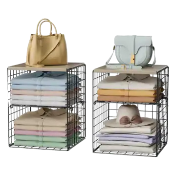 Hencawima 4-Tier Stackable Closet Organizer