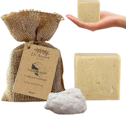 Dr.Ancient Tallow Soap Bar, Handcrafted Organic