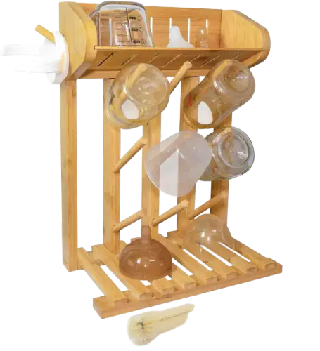 Bamboo Baby Bottle Drying Rack