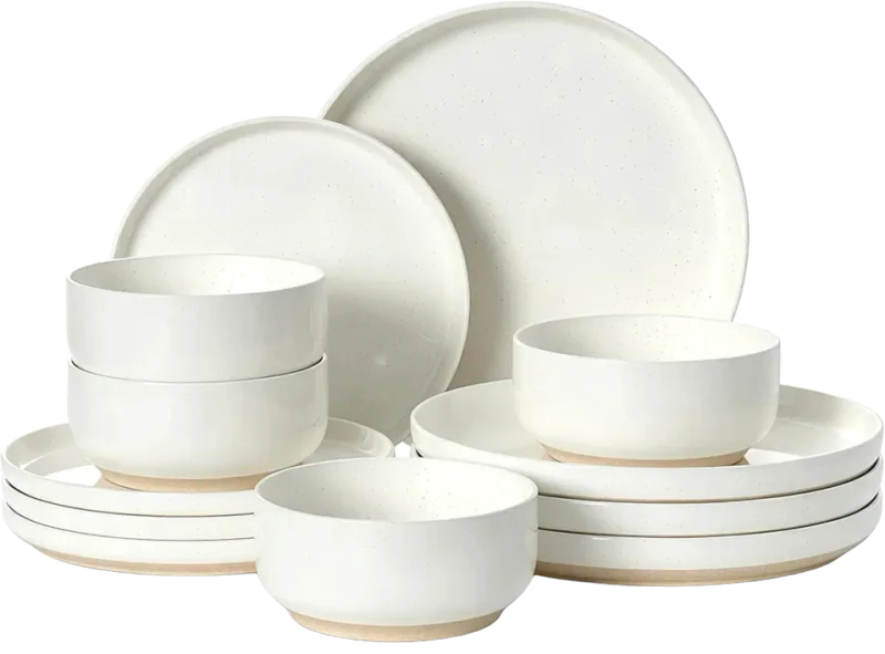 Umite Chef 12-Piece Porcelain Dinnerware Set for 4 (Cream White)