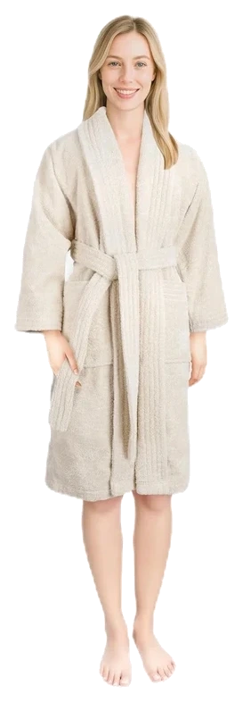 American Soft Linen Women's Cotton Terry Shawl Bathrobe