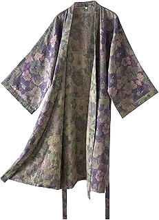 Purefair Cotton Gauze Ginkgo Leaf Kimono Robe