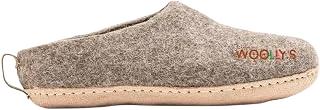 Woolly's Indoor Open Heel Slippers With Leather Sole