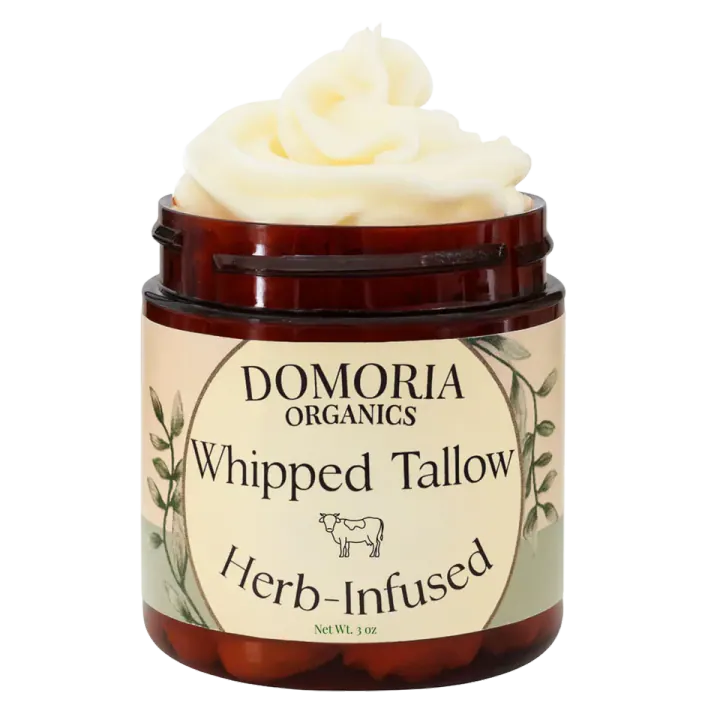 Domoria Organics Grass-Fed Tallow Balm, Herb-Infused