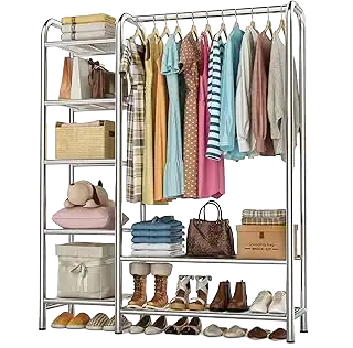VOZZYOTO 5-Tier Metal Clothes Rack