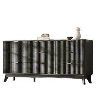 TROJM 63-Inch 9-Drawer Fluted Dresser