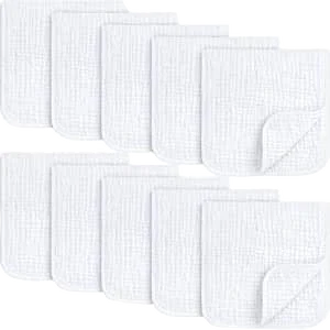 KeaBabies Muslin Baby Washcloths, 100% Cotton (10-Pack)